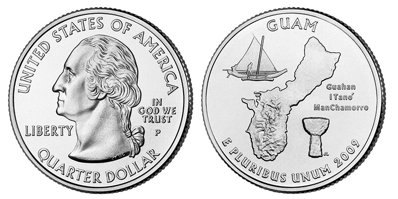 Münze: Viertel-US-Dollar mit Motiven von Guam 2009