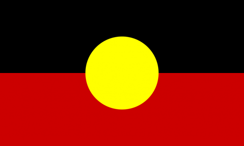 Flagge: australische Aboriginals